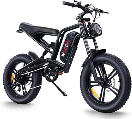 Windone E2/K20 Electric Bike for Adults, 48V 13Ah/15Ah Battery, Up to 28 MPH & 46.6/60 Miles (PAS), 750/1000W Peak Ebike with All-Terrain 20"/26'' Fat Tires, UL Certified, Moped E-Bike