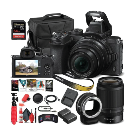 Nikon Z 50 Mirrorless Camera W/16-50mm and Nikon 50-250mm Lenses – Basic Bundle